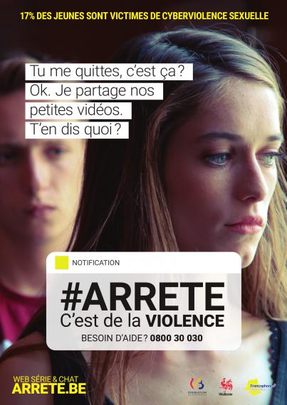 Web série, affiches, chat de demande d’aide, ressources pour les jeunes et pour les enseignants… Voilà ce que propose arrete.be, le site d’une campagne développée par la Fédération Wallonie-Bruxelles, en collaboration avec la Wallonie et la Cocof.