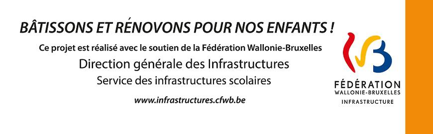 Logo de la DG des Infrastructures concernant les appels à projets pour la rénovation ou construction de bâtiments scolaires